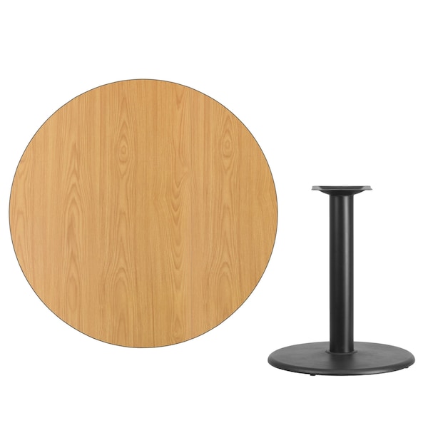 Flash Furniture Round Natural Laminate Table, 42" W, 42" L, 31.125" H, Laminate Top, Wood Grain - XU-RD-42-NATTB-TR24-GG