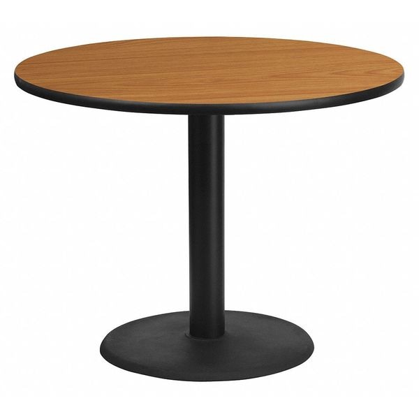 Flash Furniture Round Natural Laminate Table, 42" W, 42" L, 31.125" H, Laminate Top, Wood Grain - XU-RD-42-NATTB-TR24-GG