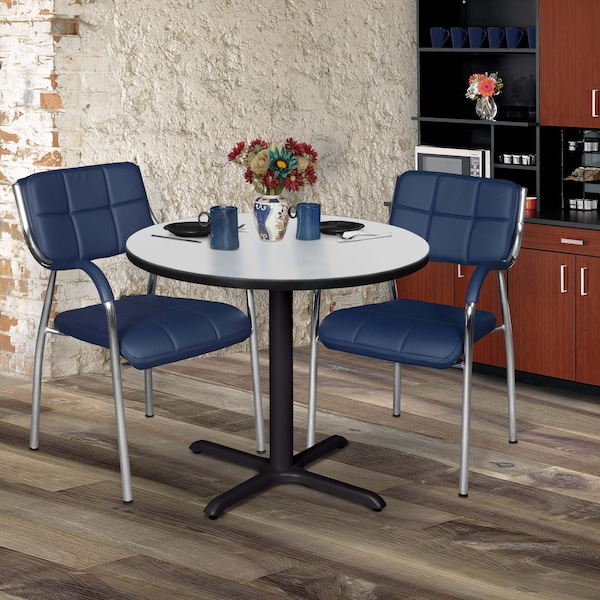 Regency Cain Square & Round Tables, 42 W, 42 L, 29 H, Wood, Metal Top, White - TB42RNDWH