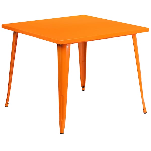 Flash Furniture Square 35.5" W, 35.5" L, 29.75" H, Galvanized Steel, Rubber Top, Orange - CH-51050-29-OR-GG