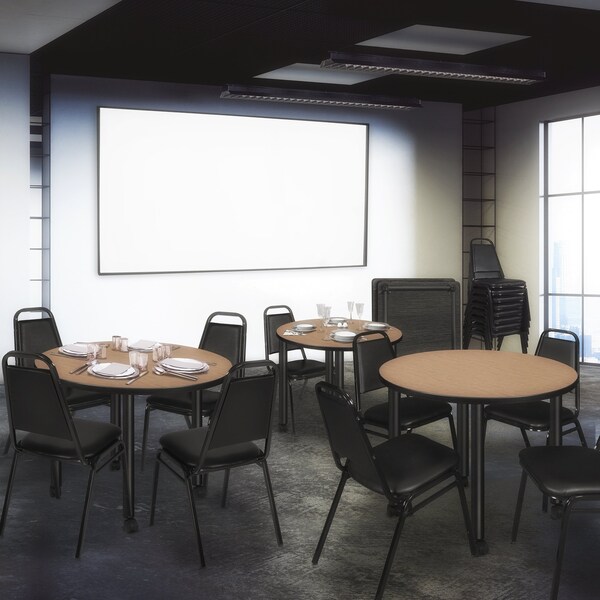Regency Round Kee Large Breakroom Table, 48 in W, 48 in L, Noble Oak - TBMC48RNDNOBK
