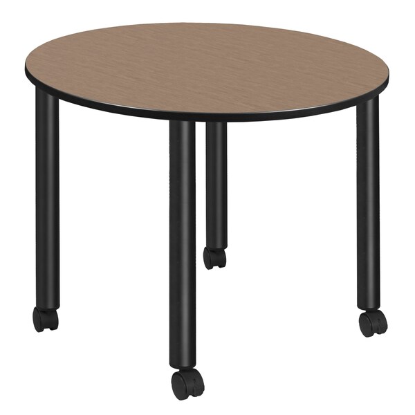 Regency Round Kee Large Breakroom Table, 48 in W, 48 in L, Noble Oak - TBMC48RNDNOBK