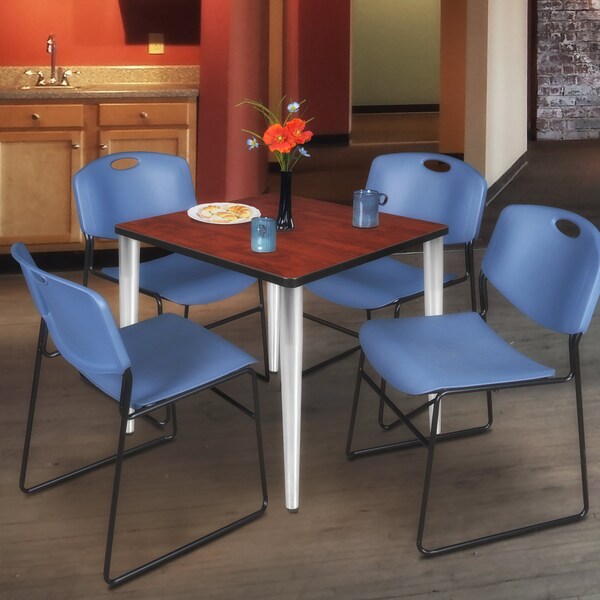 Regency Kahlo Square Table & Chair Sets, 30 W, 30 L, 29 H, Wood, Metal, Polypropylene Top, Cherry - TPL3030CHCM44BE