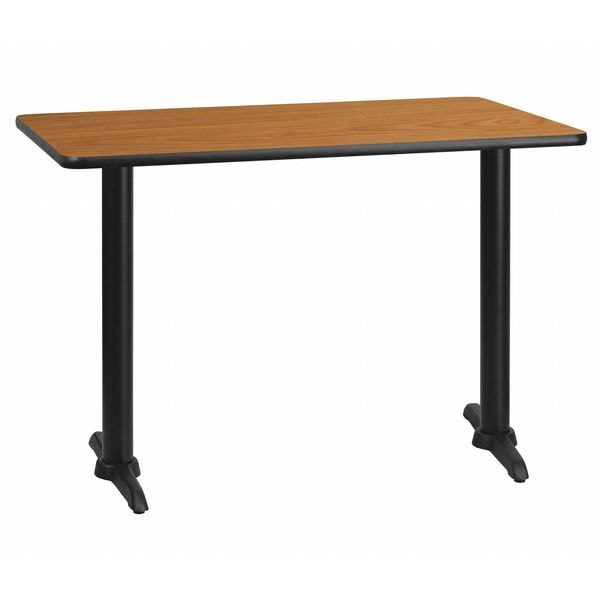 Flash Furniture Rectangle Natural Laminate Table, 30" W, 42" L, 31.125" H, Laminate Top, Wood Grain - XU-NATTB-3042-T0522-GG