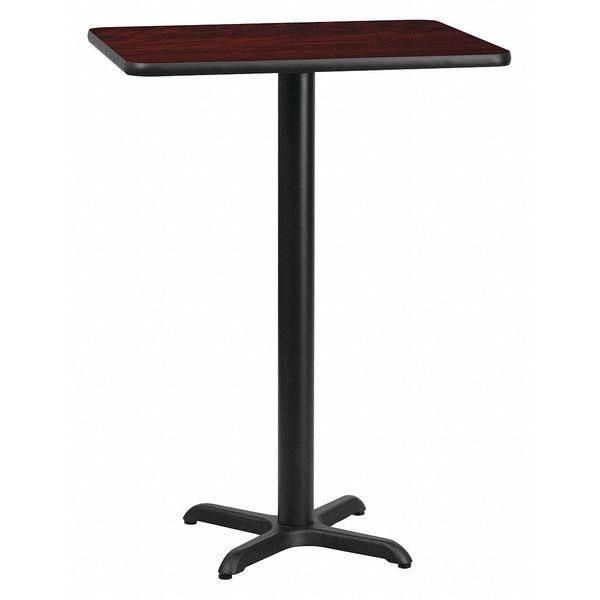 Flash Furniture Rectangle Laminate Table, 24" W, 30" L, 43.125" H, Laminate Top, Wood Grain - XU-MAHTB-2430-T2222B-GG