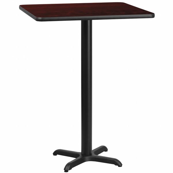 Flash Furniture Square Laminate Table, 30" W, 30" L, 43.125" H, Laminate Top, Wood Grain - XU-MAHTB-3030-T2222B-GG
