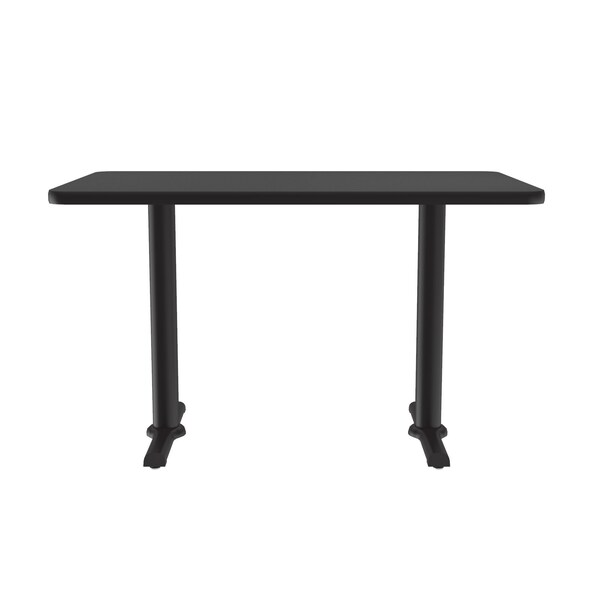 Correll Rectangle Cafe Bistro and Breakroom Pedestal Table, 30" W, 60" L, 29" H, High Pressure Laminate Top - BTT3060-07