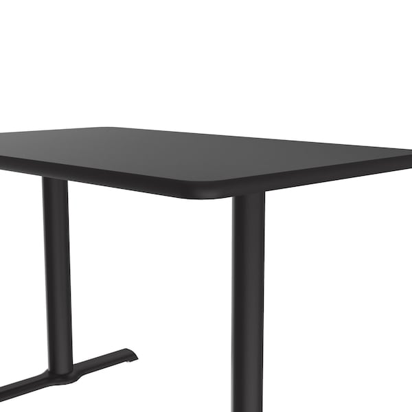 Correll Rectangle Cafe Bistro and Breakroom Pedestal Table, 30" W, 60" L, 29" H, High Pressure Laminate Top - BTT3060-07