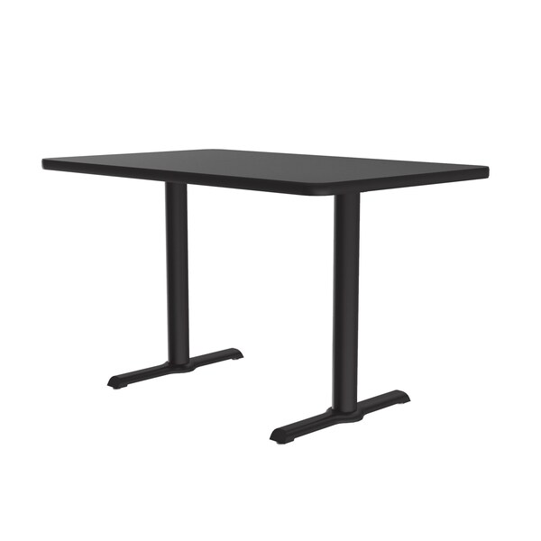 Correll Rectangle Cafe Bistro and Breakroom Pedestal Table, 30" W, 60" L, 29" H, High Pressure Laminate Top - BTT3060-07