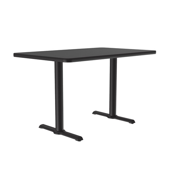 Correll Rectangle Cafe Bistro and Breakroom Pedestal Table, 30" W, 60" L, 29" H, High Pressure Laminate Top - BTT3060-07