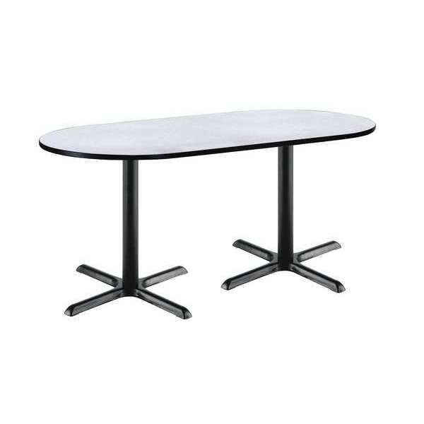 Kfi Racetrack RaceTrack Table, 72" W, 29" (Cafe Height) H, Laminate Top, Gray Nebula - T3672R-B2025-BK-GYN