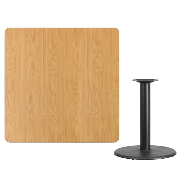 Flash Furniture Square Natural Laminate Table, 42" W, 42" L, 31.125" H, Laminate Top, Wood Grain - XU-NATTB-4242-TR24-GG