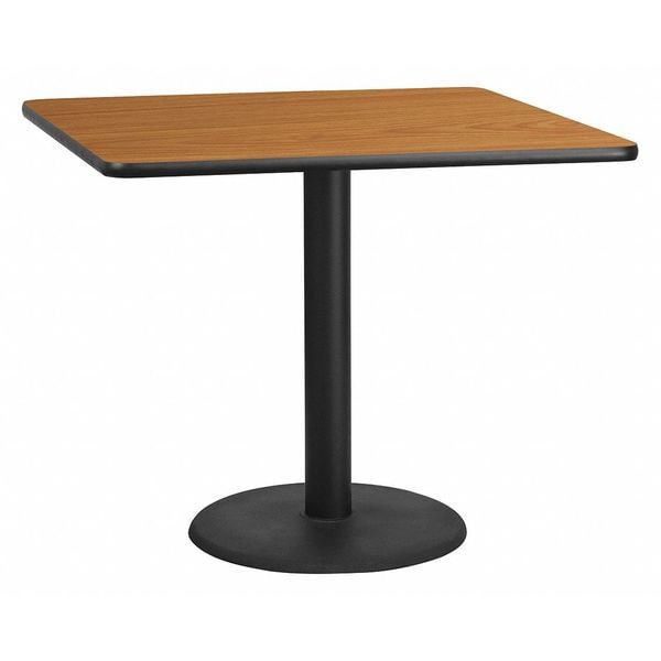 Flash Furniture Square Natural Laminate Table, 42" W, 42" L, 31.125" H, Laminate Top, Wood Grain - XU-NATTB-4242-TR24-GG