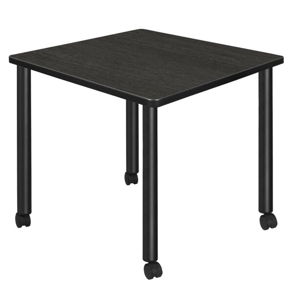 Regency Kee Mobile Tables, 30 W, 30 L, 29 H, Wood, Metal Top, Ash Grey - TBMC3030AGBK