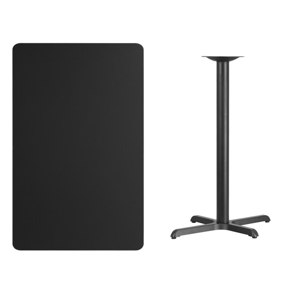 Flash Furniture Rectangle Laminate Table Top, 30" W, 48" L, 43.125" H, Laminate Top, Wood Grain - XU-BLKTB-3048-T2230B-GG