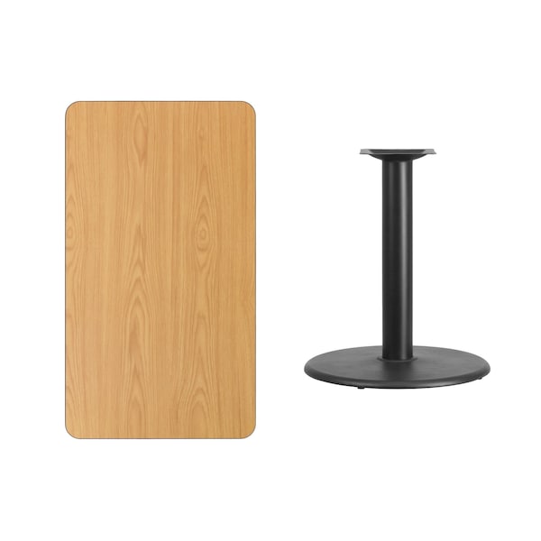 Flash Furniture Rectangle Natural Laminate Table, 24" W, 42" L, 31.125" H, Laminate Top, Wood Grain - XU-NATTB-2442-TR24-GG