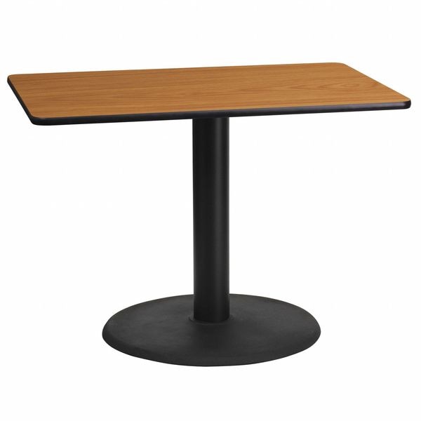 Flash Furniture Rectangle Natural Laminate Table, 24" W, 42" L, 31.125" H, Laminate Top, Wood Grain - XU-NATTB-2442-TR24-GG