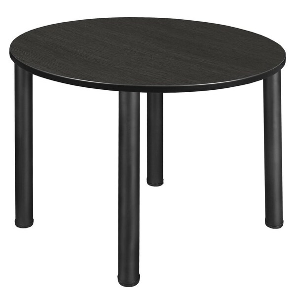 Regency Kee Square & Round Tables, 48 W, 48 L, 29 H, Wood, Metal Top, Ash Grey - TB48RNDAGBPBK