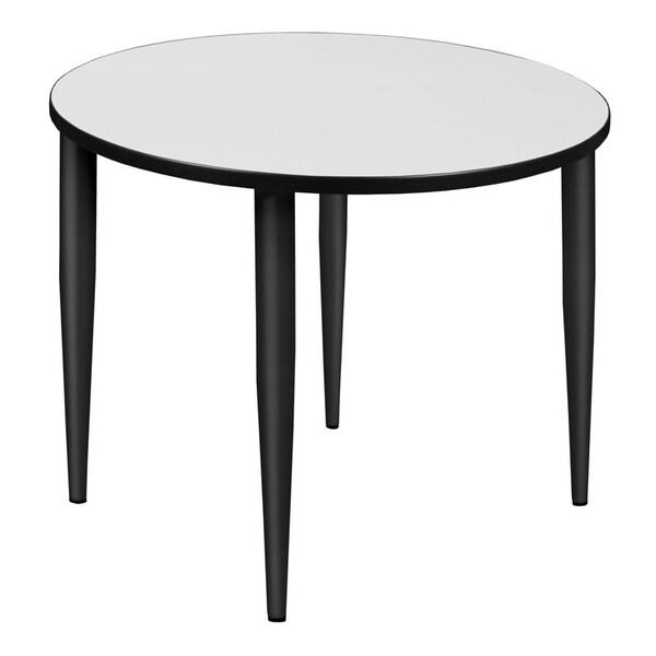 Regency Kahlo Square & Round Tables, 36 W, 36 L, 29 H, Wood, Metal Top, White - TPL36RNDWHBK