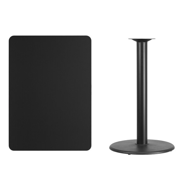 Flash Furniture Rectangle Laminate Table Top, 30" W, 42" L, 43.125" H, Laminate Top, Wood Grain - XU-BLKTB-3042-TR24B-GG