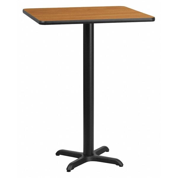 Flash Furniture Square Natural Laminate Table, 30" W, 30" L, 43.125" H, Laminate Top, Wood Grain - XU-NATTB-3030-T2222B-GG