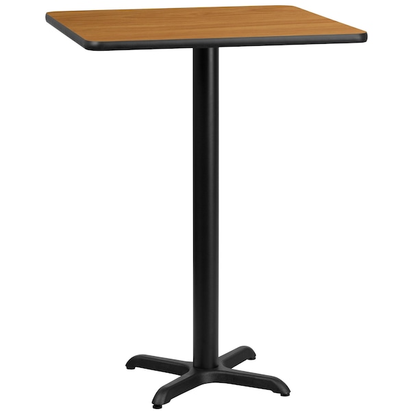 Flash Furniture Square Natural Laminate Table, 30" W, 30" L, 43.125" H, Laminate Top, Wood Grain - XU-NATTB-3030-T2222B-GG