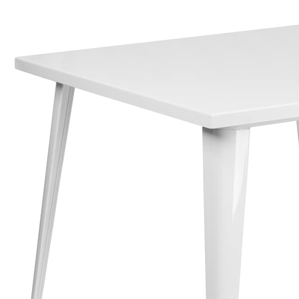 Flash Furniture Square 35.5" W, 35.5" L, 29.75" H, Metal Top, White - CH-51050-29-WH-GG