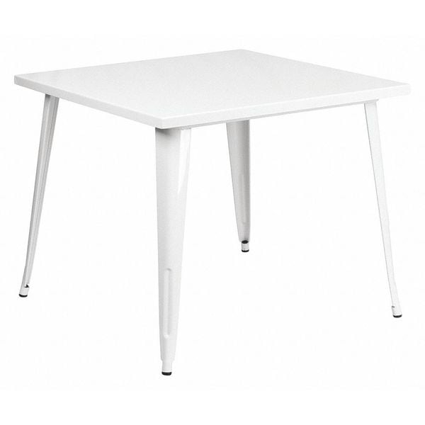 Flash Furniture Square 35.5" W, 35.5" L, 29.75" H, Metal Top, White - CH-51050-29-WH-GG