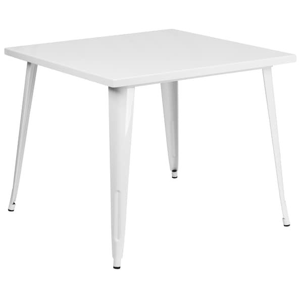 Flash Furniture Square 35.5" W, 35.5" L, 29.75" H, Metal Top, White - CH-51050-29-WH-GG