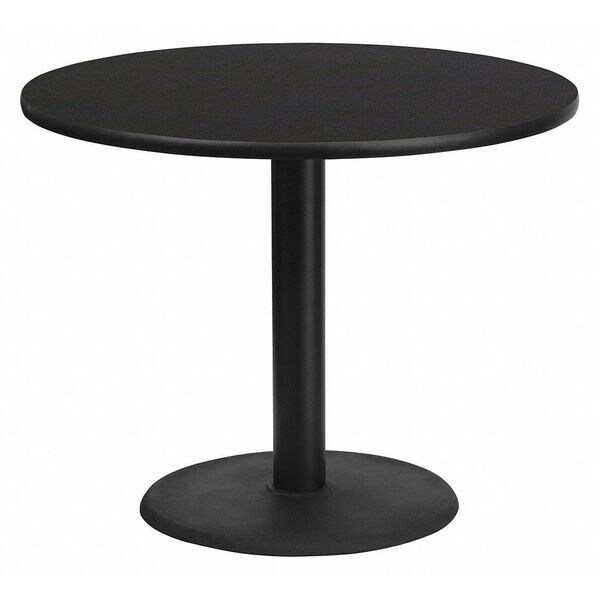 Flash Furniture Round Laminate Table Top, 36" W, 36" L, 31.125" H, Laminate Top, Wood Grain - XU-RD-36-BLKTB-TR24-GG
