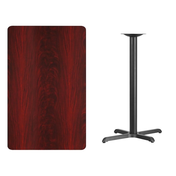 Flash Furniture Rectangle Laminate Table, 30" W, 48" L, 43.125" H, Laminate Top, Wood Grain - XU-MAHTB-3048-T2230B-GG