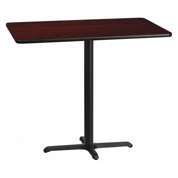 Flash Furniture Rectangle Laminate Table, 30" W, 48" L, 43.125" H, Laminate Top, Wood Grain - XU-MAHTB-3048-T2230B-GG