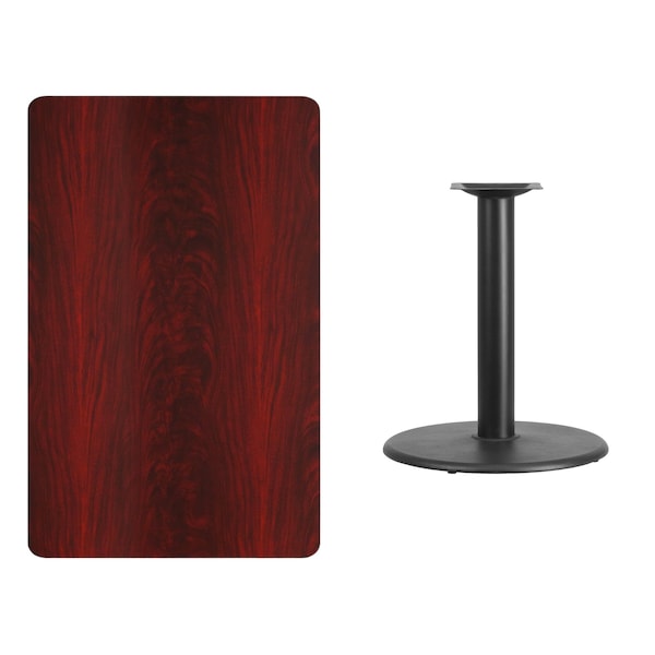 Flash Furniture Rectangle Laminate Table, 30" W, 48" L, 31.125" H, Laminate Top, Wood Grain - XU-MAHTB-3048-TR24-GG