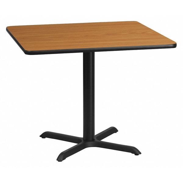 Flash Furniture Square Natural Laminate Table, 36" W, 36" L, 31.125" H, Laminate Top, Wood Grain - XU-NATTB-3636-T3030-GG