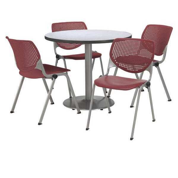 Kfi Round 36 W, 36 L, 29 H, Laminate Top, Grey - T36RD-B1922SL-GN-2300-P07