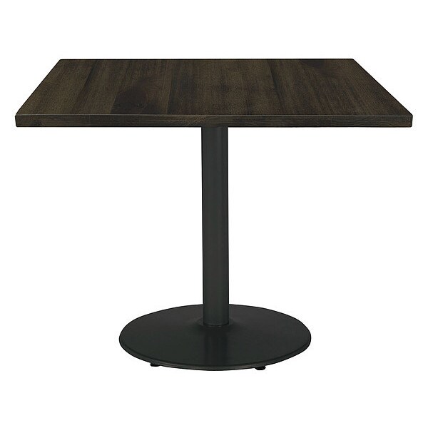 Kfi Square Wood Table, Espresso/Black, 42"x42"x29", 42" W, 42" L, 29" (Cafe Height) H, Wood Top, Espresso - T42SQ-B1922BK-LFT-ES