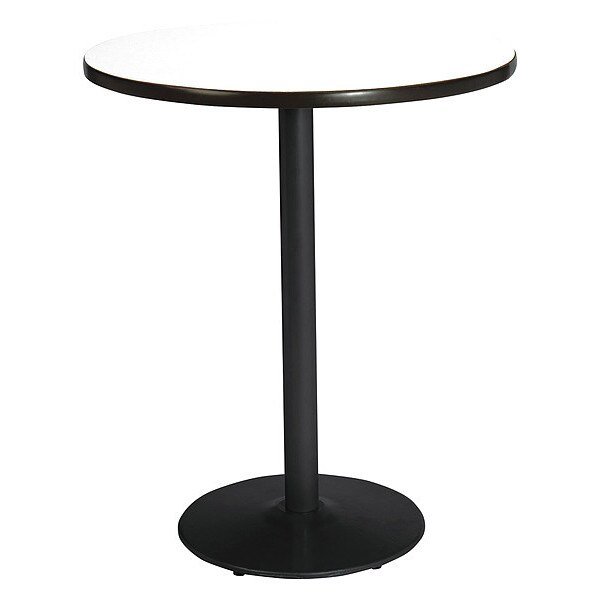 Kfi Round KFI 42" Round Breakroom Table with Crisp Linen Top, Round Black Base, Bistro Height, 42 W - T42RD-B1922-BK-CL-38