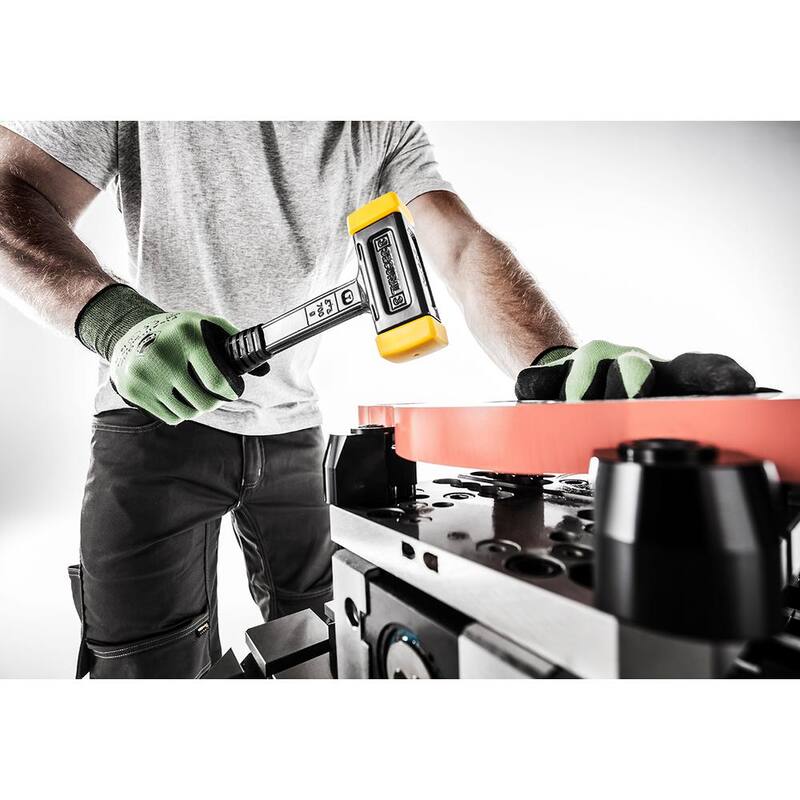 Unbranded Halder Secural 24 oz. Dead Blow with Steel Head and Handle Rubber Grip and Rectangular Polyurethane Replaceable Faces - 3380.04