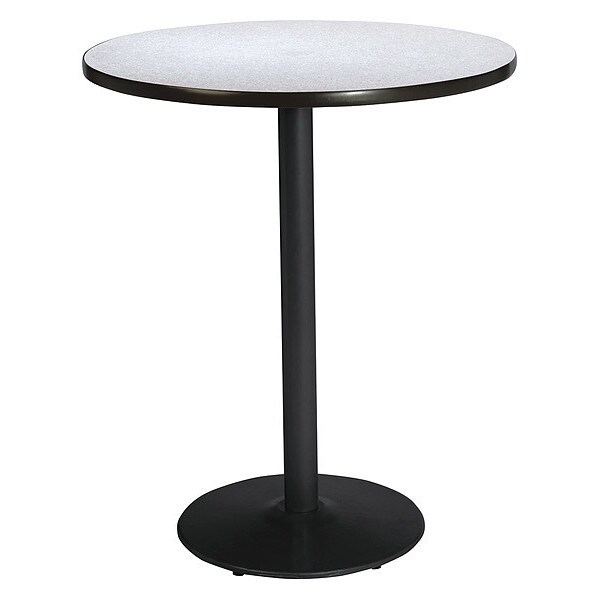 Kfi Round KFI 42" Round Breakroom Table with Grey Nebula Top, Round Black Base. Bistro Height, 42 W - T42RD-B1922-BK-GYN-38