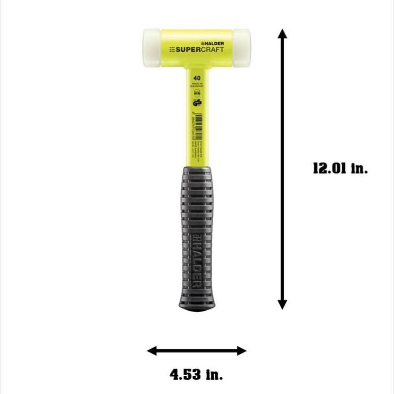 Supercraft Halder 28 oz. Dead-Blow Hammer with Steel Handle Rubber Grip and Replaceable Nylon Face Inserts - 3377.140