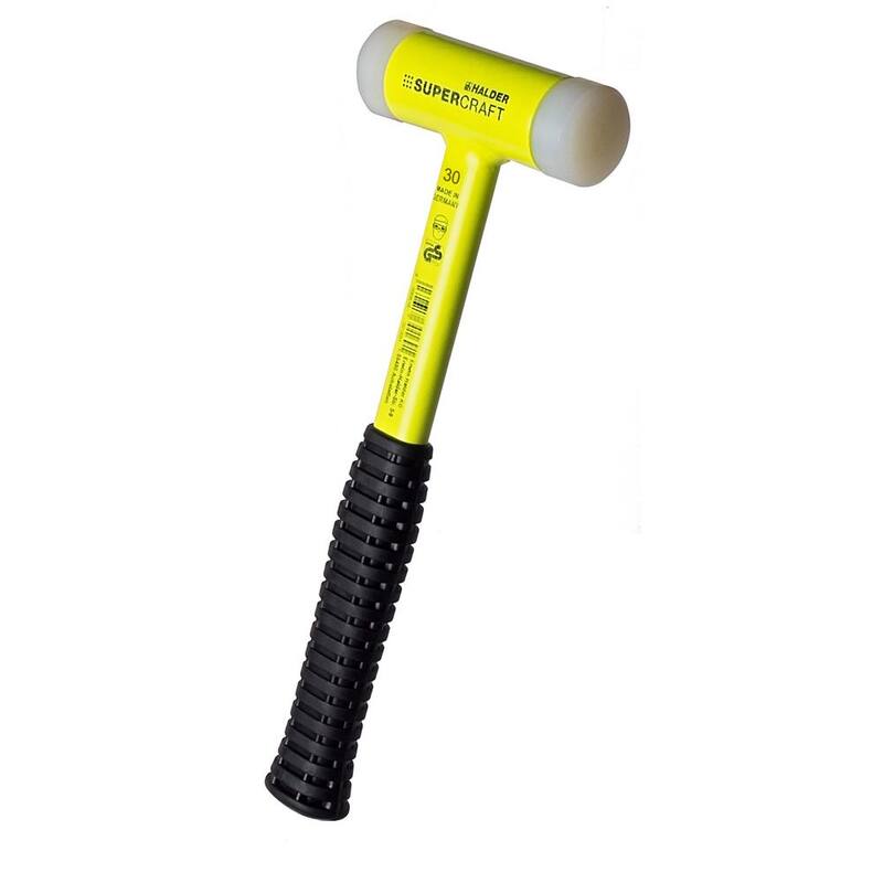 Supercraft Halder 28 oz. Dead-Blow Hammer with Steel Handle Rubber Grip and Replaceable Nylon Face Inserts - 3377.140