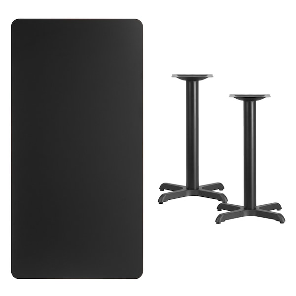 Flash Furniture Rectangle Laminate Table Top, 30" W, 60" L, 31.125" H, Laminate Top, Wood Grain - XU-BLKTB-3060-T2222-GG