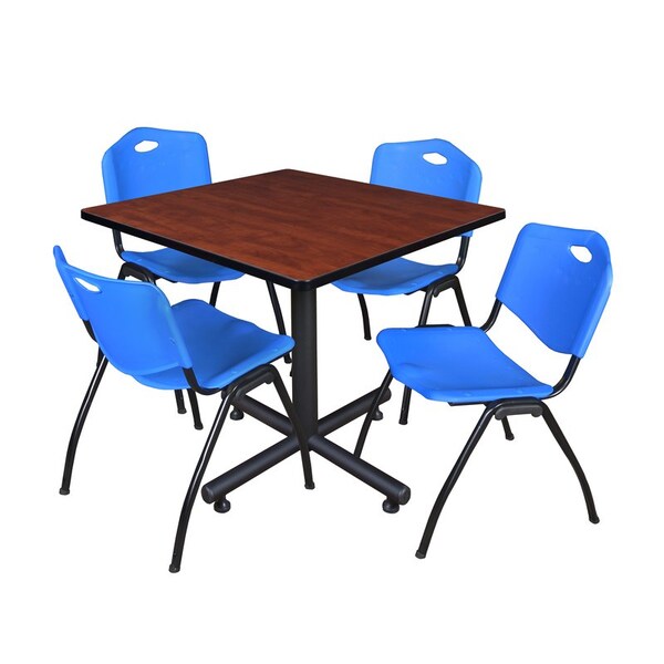 Kobe Square Tables > Breakroom Tables > Kobe Square Table & Chair Sets, Wood|Metal|Plastic Top, Cherry - TKB3636CH47BE