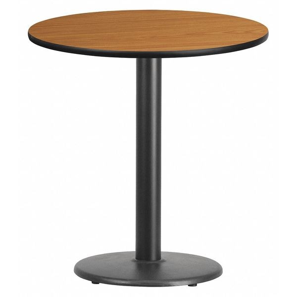 Flash Furniture Round Natural Laminate Table, 24" W, 24" L, 31.125" H, Laminate Top, Wood Grain - XU-RD-24-NATTB-TR18-GG