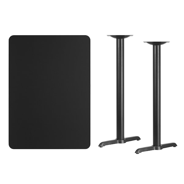 Flash Furniture Rectangle Laminate Table Top, 30" W, 42" L, 43.125" H, Laminate Top, Wood Grain - XU-BLKTB-3042-T0522B-GG