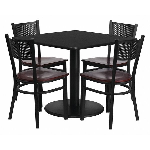 Flash Furniture Square Laminate Table, 36" W, 36" L, 30" H, Laminate Top, Wood Grain - MD-0008-GG