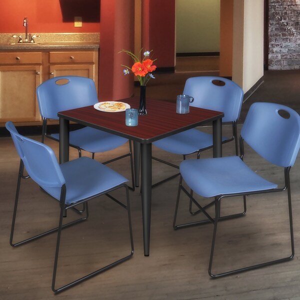 Regency Kahlo Square Table & Chair Sets, 36 W, 36 L, 29 H, Wood, Metal, Polypropylene Top, Mahogany - TPL3636MHBK44BE