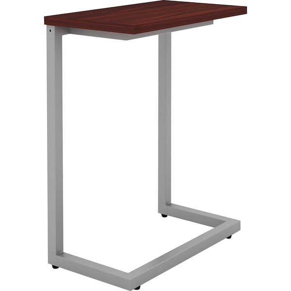 Lorell Rectangle Lorell Guest Area Cantilever Table, 9.9 W, 17.4 L, 26.5 H, Laminate Top, Mahogany - 86927
