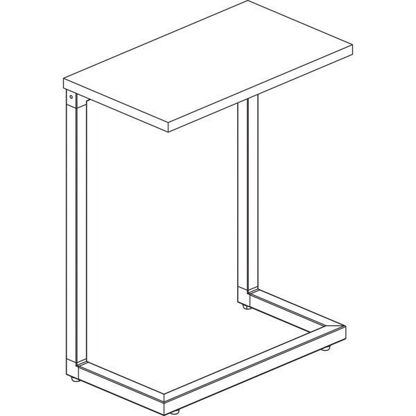 Lorell Rectangle Lorell Guest Area Cantilever Table, 9.9 W, 17.4 L, 26.5 H, Laminate Top, Mahogany - 86927