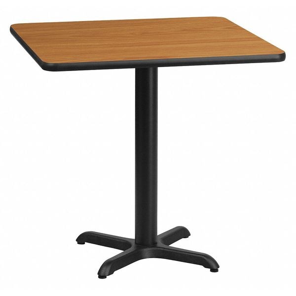 Flash Furniture Square Natural Laminate Table, 30" W, 30" L, 31.125" H, Laminate Top, Wood Grain - XU-NATTB-3030-T2222-GG